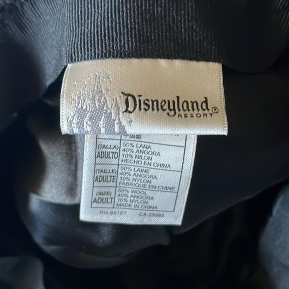 Disneyland Black Angora & Wool Blend Jockey Cap Hat wit Crystals - Picture 7 of 8